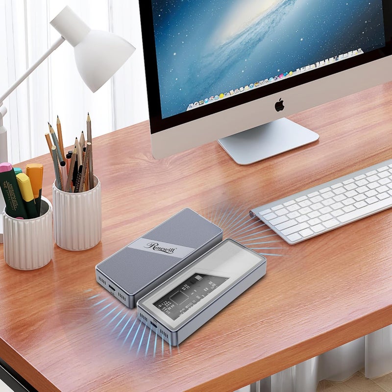 Rosewill حاوية SSD M.2 NVMe بسرعة 40Gbps مع مروحة تبريد، لوحة خلفية شفافة، تدعم M.2 NVMe SSD حتى 8TB، متوافقة مع Thunderbolt 3/4/USB4/3.2/2.0 M1 M2 Pro/Max، PC، MacBook، IPAD، Chrome - Image 3